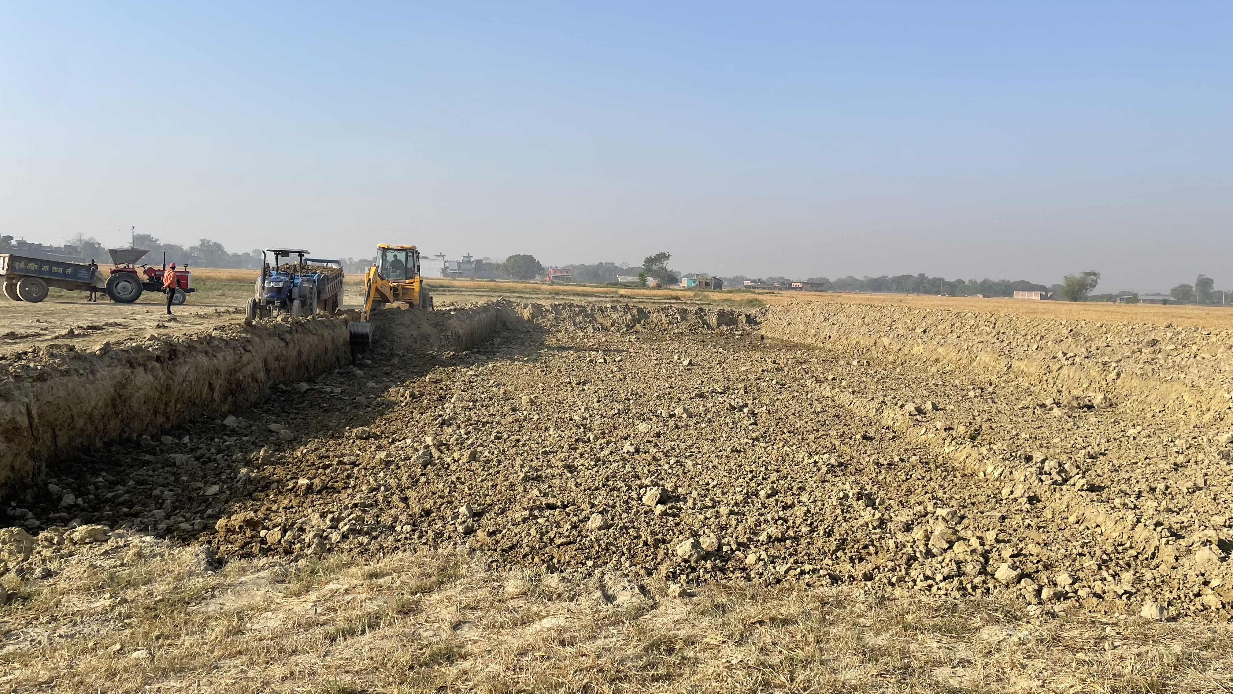 Pond construction at Vedic Farm